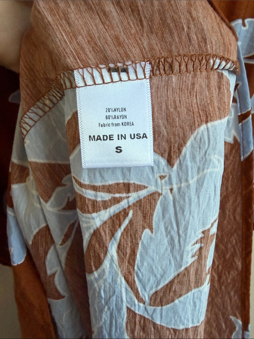 Renee C. Rust Midi Dress with Sky Blue Floral Print - Picture 5 of 5
